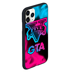 Чехол iPhone 11 Pro матовый GTA - neon gradient, цвет: 3D-черный — фото 2