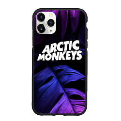 Чехол iPhone 11 Pro матовый Arctic Monkeys neon monstera, цвет: 3D-черный