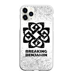 Чехол iPhone 11 Pro матовый Breaking Benjamin с потертостями на светлом фоне, цвет: 3D-белый