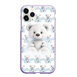 Чехол iPhone 11 Pro матовый Плюшевый белый медведь, цвет: 3D-светло-сиреневый