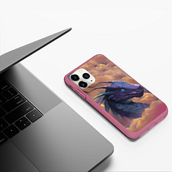 Чехол iPhone 11 Pro матовый Pathfinder dragon, цвет: 3D-малиновый — фото 2
