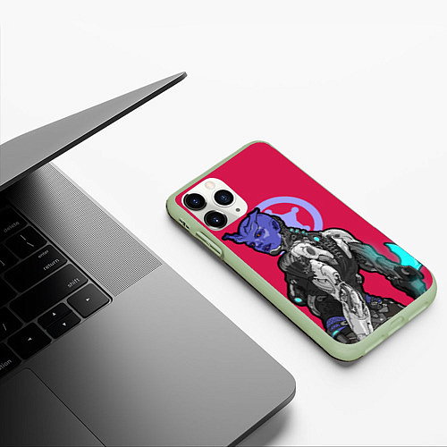 Чехол iPhone 11 Pro матовый RimWorld персонаж / 3D-Салатовый – фото 3