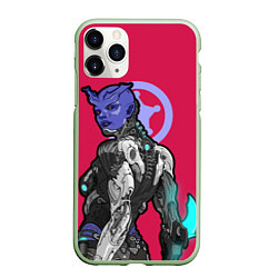 Чехол iPhone 11 Pro матовый RimWorld персонаж, цвет: 3D-салатовый