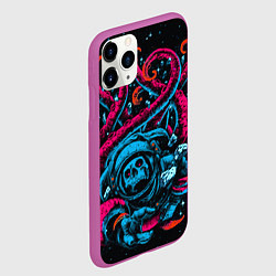 Чехол iPhone 11 Pro матовый Космический монстр, цвет: 3D-фиолетовый — фото 2