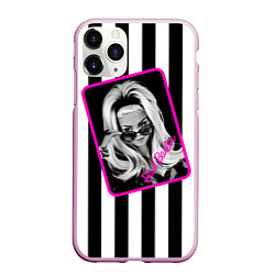 Чехол iPhone 11 Pro матовый Барби и полосы, цвет: 3D-розовый
