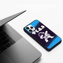 Чехол iPhone 11 Pro матовый Федя космонавт даб, цвет: 3D-черный — фото 2