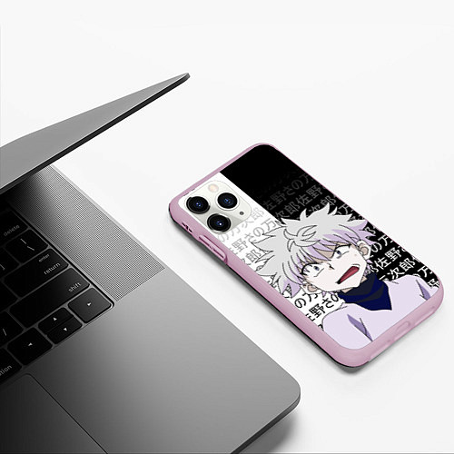 Чехол iPhone 11 Pro матовый Киллуа - Hunter x Hunter / 3D-Розовый – фото 3