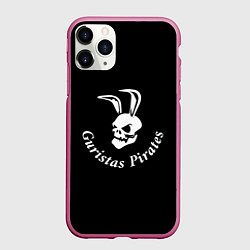 Чехол iPhone 11 Pro матовый Guristas pirates black, цвет: 3D-малиновый