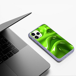 Чехол iPhone 11 Pro матовый Зеленая слизь, цвет: 3D-светло-сиреневый — фото 2