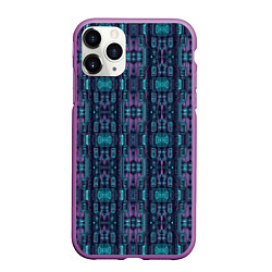 Чехол iPhone 11 Pro матовый Розово-фиолетовый киберпанк, цвет: 3D-фиолетовый