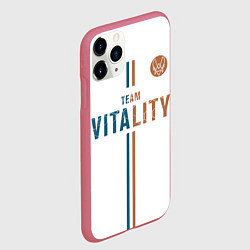 Чехол iPhone 11 Pro матовый Форма Team Vitality white, цвет: 3D-малиновый — фото 2