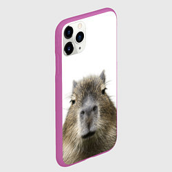 Чехол iPhone 11 Pro матовый Капибара пофигист, цвет: 3D-фиолетовый — фото 2