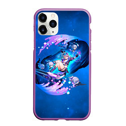 Чехол iPhone 11 Pro матовый Хонкай Стар Рейл: Серебряный Волк, цвет: 3D-фиолетовый