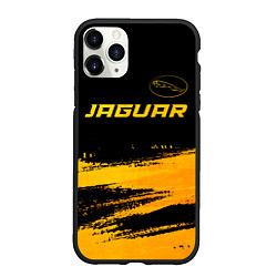 Чехол iPhone 11 Pro матовый Jaguar - gold gradient: символ сверху, цвет: 3D-черный