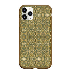 Чехол iPhone 11 Pro матовый Средневековый лиственный узор, цвет: 3D-коричневый