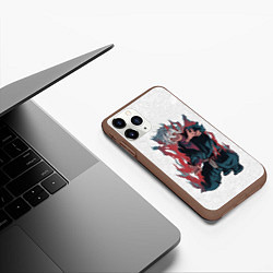 Чехол iPhone 11 Pro матовый Габимару в огне, цвет: 3D-коричневый — фото 2