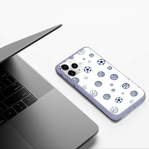 Чехол iPhone 11 Pro матовый Balls / 3D-Светло-сиреневый – фото 3