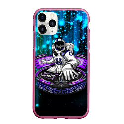 Чехол iPhone 11 Pro матовый Space DJ - neon starfall, цвет: 3D-малиновый