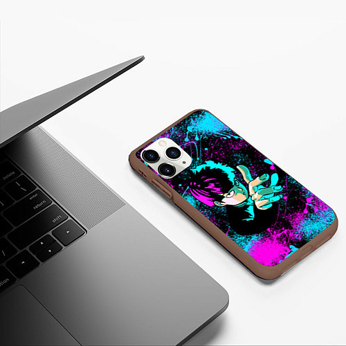 Чехол iPhone 11 Pro матовый Моб психо - неон / 3D-Коричневый – фото 3