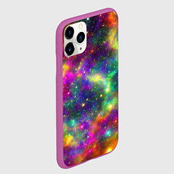 Чехол iPhone 11 Pro матовый Яркий неоновый космос, цвет: 3D-фиолетовый — фото 2
