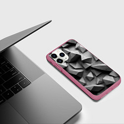 Чехол iPhone 11 Pro матовый Белокаменный паттерн, цвет: 3D-малиновый — фото 2