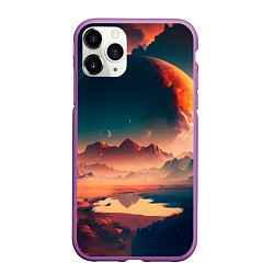 Чехол iPhone 11 Pro матовый Неизвестная планета, цвет: 3D-фиолетовый