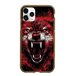 Чехол iPhone 11 Pro матовый Red wolf, цвет: 3D-коричневый