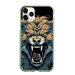 Чехол iPhone 11 Pro матовый Серый волк, цвет: 3D-салатовый