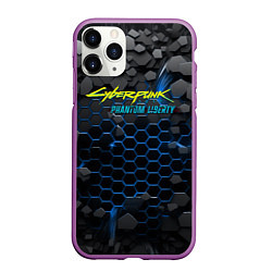 Чехол iPhone 11 Pro матовый Cyberpunk 2077 phantom liberty blue, цвет: 3D-фиолетовый