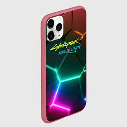 Чехол iPhone 11 Pro матовый Cyberpunk 2077 phantom liberty logo neon, цвет: 3D-малиновый — фото 2
