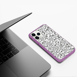Чехол iPhone 11 Pro матовый Текстурка, цвет: 3D-фиолетовый — фото 2