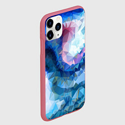 Чехол iPhone 11 Pro матовый Blue mosaic, цвет: 3D-малиновый — фото 2