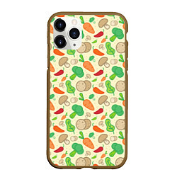 Чехол iPhone 11 Pro матовый Овощной рецепт, цвет: 3D-коричневый