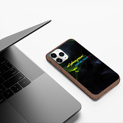 Чехол iPhone 11 Pro матовый Сyberpunk 2077 phantom liberty, цвет: 3D-коричневый — фото 2