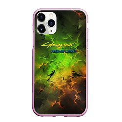 Чехол iPhone 11 Pro матовый Cyberpunk 2077 phantom liberty green, цвет: 3D-розовый