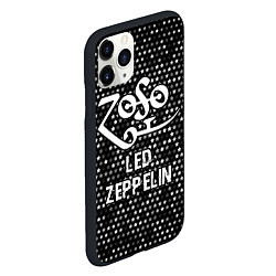 Чехол iPhone 11 Pro матовый Led Zeppelin glitch на темном фоне, цвет: 3D-черный — фото 2