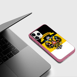 Чехол iPhone 11 Pro матовый Я Русский - Российская Империя, цвет: 3D-малиновый — фото 2