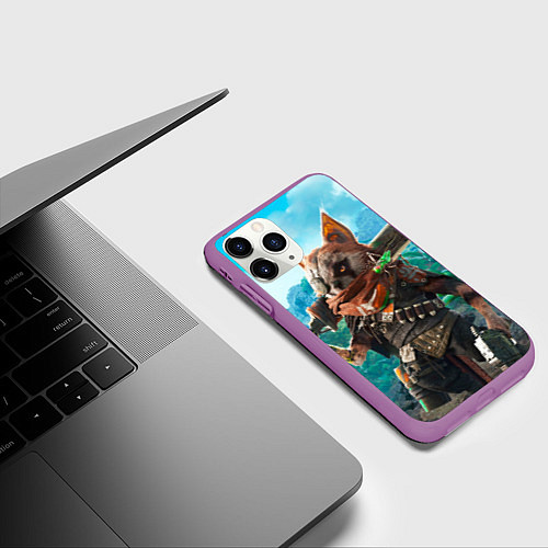 Чехол iPhone 11 Pro матовый Biomutant / 3D-Фиолетовый – фото 3