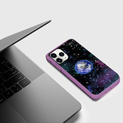 Чехол iPhone 11 Pro матовый Невесомость, цвет: 3D-фиолетовый — фото 2
