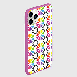 Чехол iPhone 11 Pro матовый Радужный узор, цвет: 3D-фиолетовый — фото 2