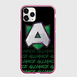 Чехол iPhone 11 Pro матовый Alliance art, цвет: 3D-малиновый