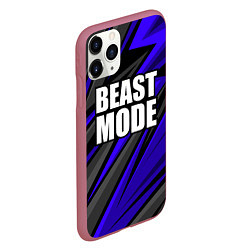 Чехол iPhone 11 Pro матовый Beast mode - синяя униформа, цвет: 3D-малиновый — фото 2