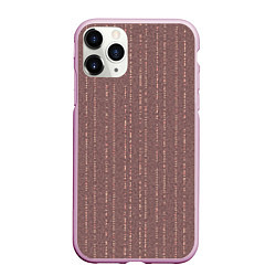 Чехол iPhone 11 Pro матовый Мелкая мозаика бордо полосы, цвет: 3D-розовый