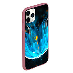 Чехол iPhone 11 Pro матовый Цветок медуза от midjourney, цвет: 3D-малиновый — фото 2