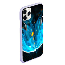 Чехол iPhone 11 Pro матовый Цветок медуза от midjourney, цвет: 3D-светло-сиреневый — фото 2