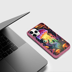 Чехол iPhone 11 Pro матовый Фантастическая медуза, цвет: 3D-малиновый — фото 2