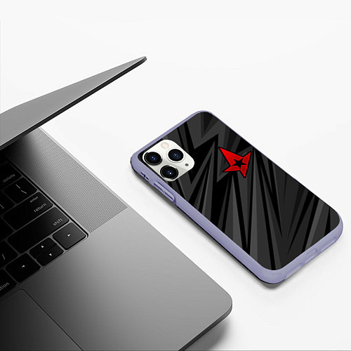 Чехол iPhone 11 Pro матовый Astralis - монохромный / 3D-Светло-сиреневый – фото 3