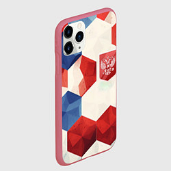 Чехол iPhone 11 Pro матовый Большие плиты герб России, цвет: 3D-малиновый — фото 2