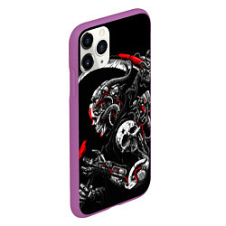 Чехол iPhone 11 Pro матовый Cyberpunk death, цвет: 3D-фиолетовый — фото 2