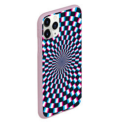 Чехол iPhone 11 Pro матовый Оптическая иллюзия глитч, цвет: 3D-розовый — фото 2